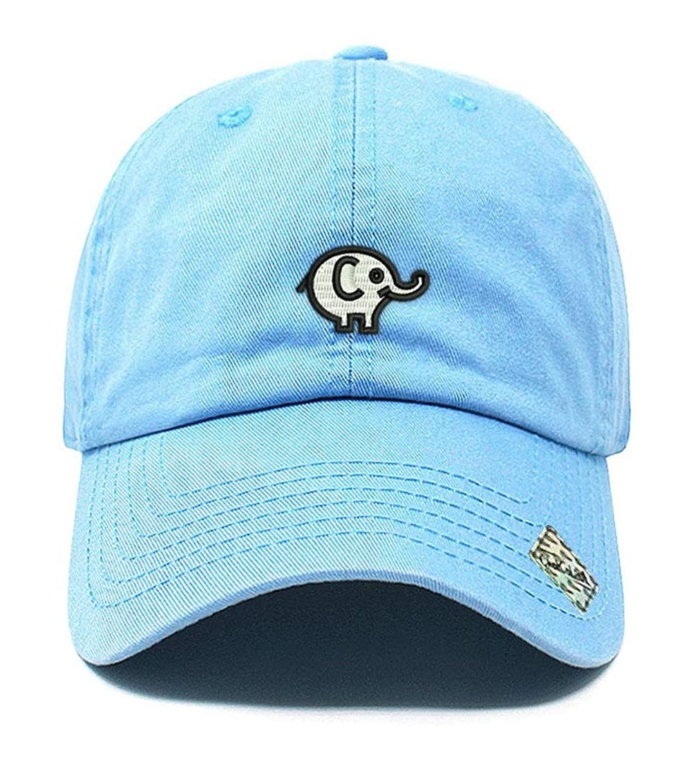 Baseball Caps Elephant Dad Hat Cotton Baseball Cap Polo Style Low Profile - Sky - C8186777TMW $9.72