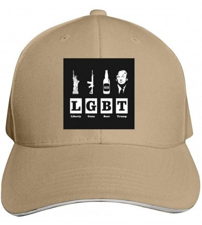 Baseball Caps Baseball Cap Liberty Guns Trump Beer Trump LGBT Pride Month LGBTQ 3D Printed Adjusted Peaked Cap - Natural - CU...