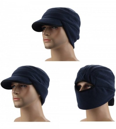 Skullies & Beanies Mens Winter Fleece Earflap Cap with Visor - Royal Blue - CV186UDYML4 $9.04