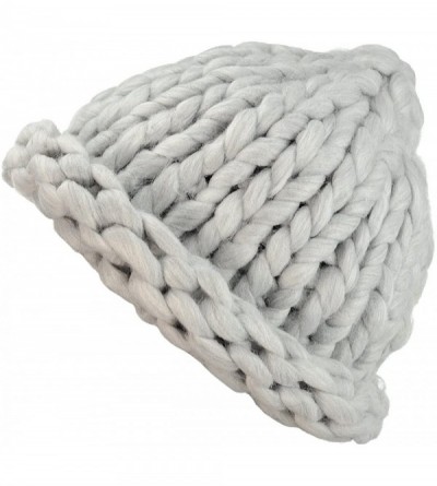 Skullies & Beanies Solid Color Handmade Big Chunky Loop Helsinski Hat Beanie - Gray - CA127WC8QW9 $11.42