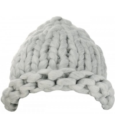Skullies & Beanies Solid Color Handmade Big Chunky Loop Helsinski Hat Beanie - Gray - CA127WC8QW9 $11.42