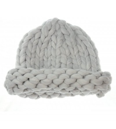 Skullies & Beanies Solid Color Handmade Big Chunky Loop Helsinski Hat Beanie - Gray - CA127WC8QW9 $11.42