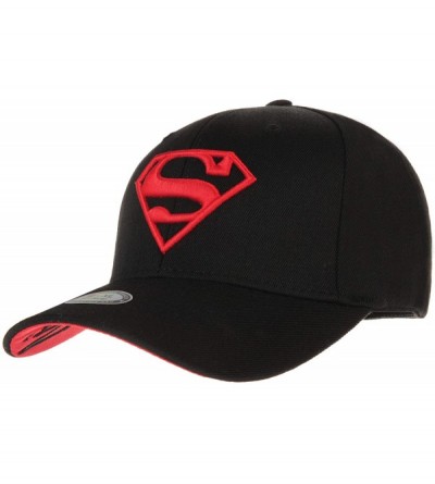 Baseball Caps Superman Shield Embroidery Baseball Cap AC3260 - Black - CL12EGV9213 $21.36