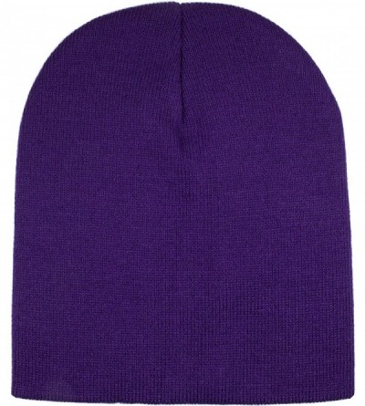 Skullies & Beanies Knit Skull Cap Warm Winter Slouchy Beanies Hat 9 Inch Long - 12pcs - Purple - C618L5YG7SM $13.13