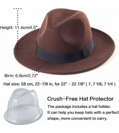 Fedoras Fedora Hats for Women DIY Band Belt Buckle Wool or Straw Wide Brim Beach Sun Hat - C218ZIODLTH $48.18