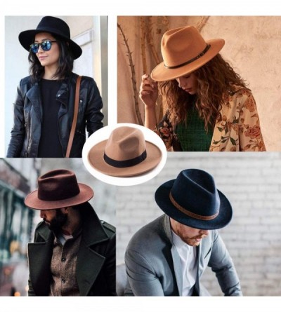 Fedoras Fedora Hats for Women DIY Band Belt Buckle Wool or Straw Wide Brim Beach Sun Hat - C218ZIODLTH $43.48