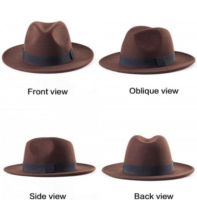 Fedoras Fedora Hats for Women DIY Band Belt Buckle Wool or Straw Wide Brim Beach Sun Hat - C218ZIODLTH $43.48