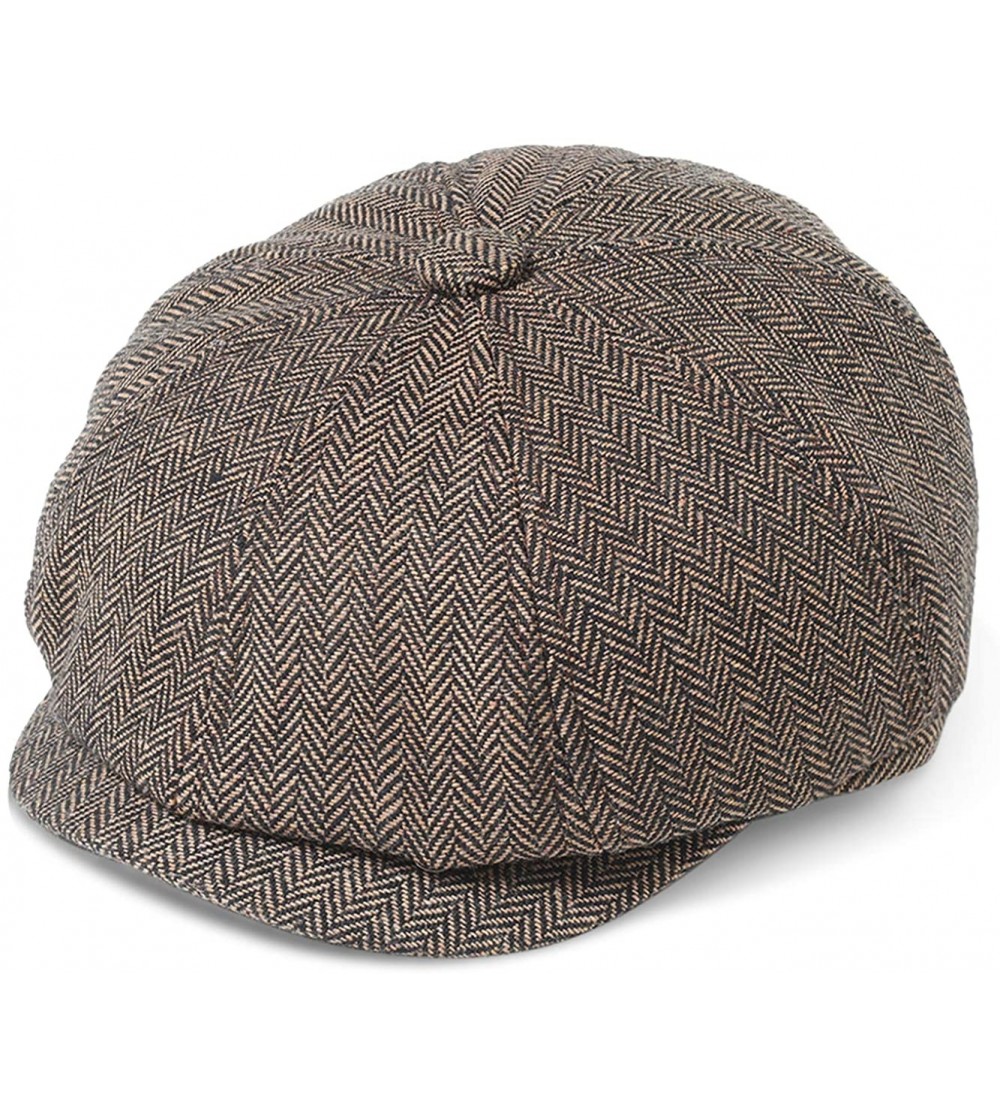 Newsboy Caps Newsboy Hat Cap for Men Women Gatsby Hat for Men 1920s Mens Gatsby Costume Accessories - Dark Coffee - CO18NW7H8...