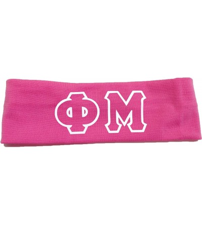 Headbands Phi Mu Sorority Greek Letters Headband - Pink - CG11K8X5M5T $17.45