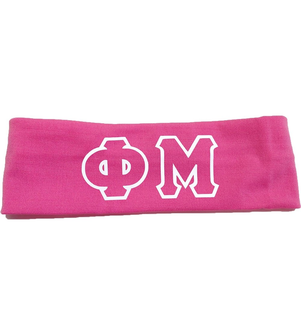 Headbands Phi Mu Sorority Greek Letters Headband - Pink - CG11K8X5M5T $17.45