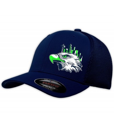 Sun Hats Seattle Navy/Green Flexfit Cap - Navy - CA12CJ8T5IF $29.02