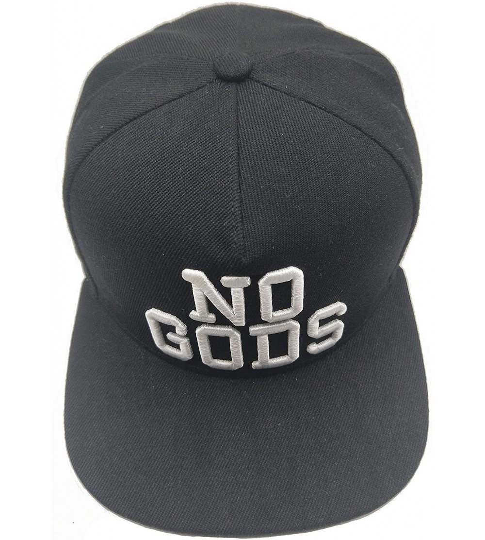 Baseball Caps 3D Embossed/Embroidery Letters Baseball Cap - Flat Visor Adjustable Snapback Hats Blank Caps - No Gods-black - ...