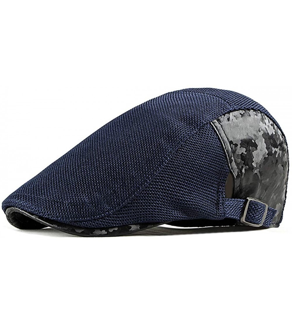 Newsboy Caps Summer Mens Flat Beret Cap Cabbie Hat Breathable Newsboy Cap Gatsby Ivy Irish Hunting Hat - C018T6R8GT6 $12.86