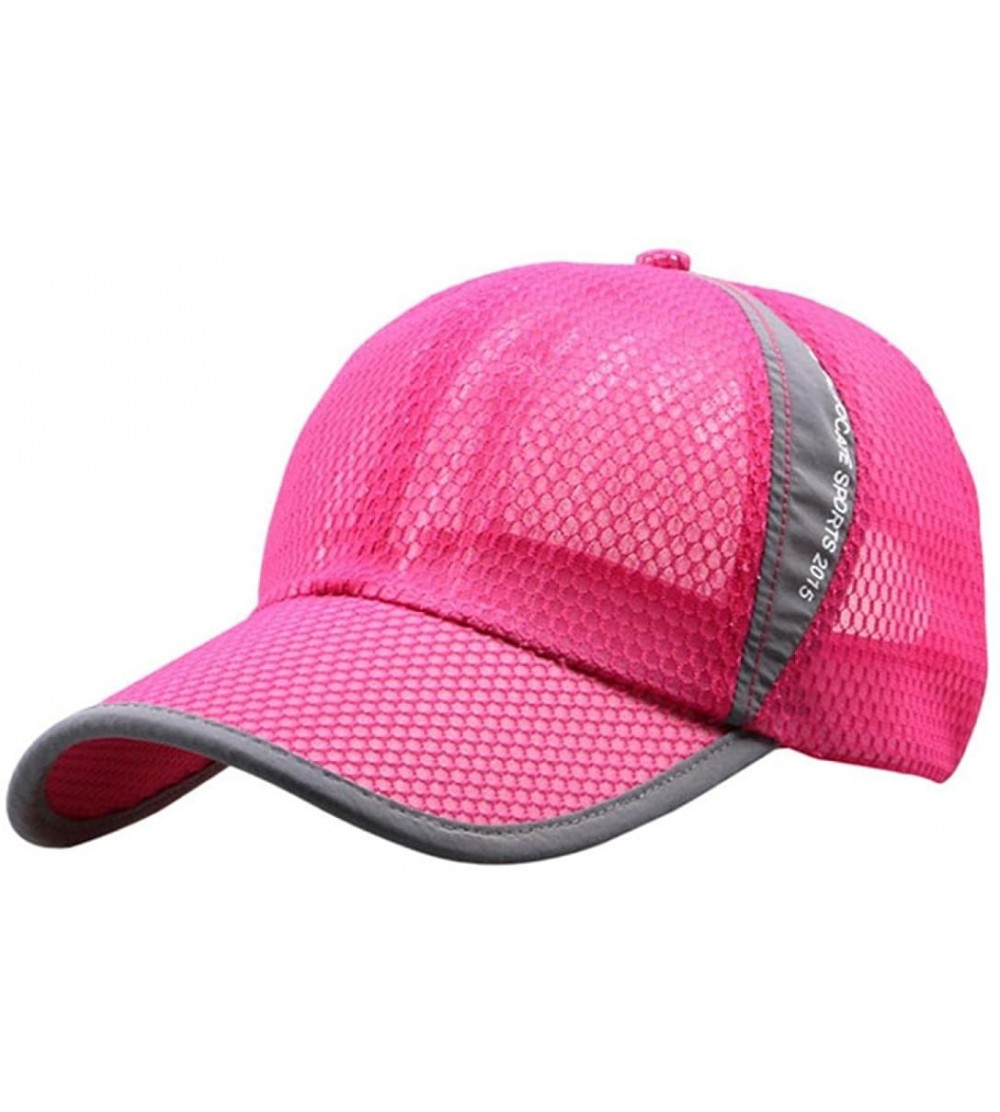 Baseball Caps Men Women Sun Hat Quick-Dry Ventilation Baseball Cap - Rose - C812LYWVDKZ $6.71