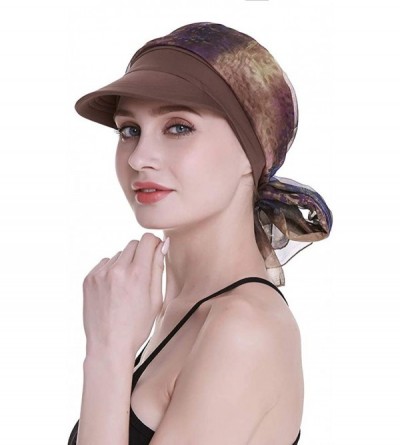 Newsboy Caps Newsboy Cap for Women Chemo Headwear with Scarfs Gifts Hair Loss Available All Year - Brown - C018LWA0D9I $32.10