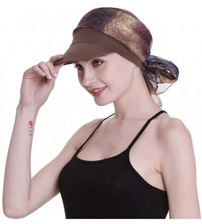 Newsboy Caps Newsboy Cap for Women Chemo Headwear with Scarfs Gifts Hair Loss Available All Year - Brown - C018LWA0D9I $15.63