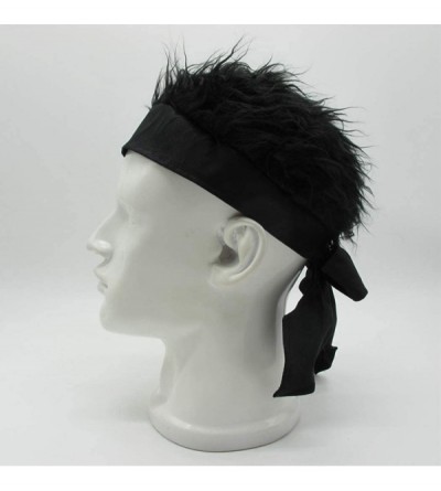 Visors Flair Hair Sun Visor Cap with Fake Hair Wig Baseball Cap Hat - Black - CQ18MCIU549 $20.83