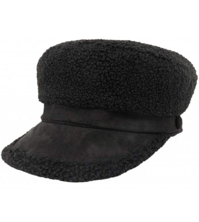 Newsboy Caps Unisex Classic Newsboy Winter - Black-velvet - CF18Z5S6COK $16.11