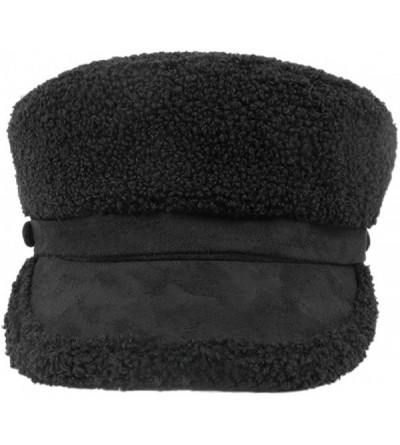 Newsboy Caps Unisex Classic Newsboy Winter - Black-velvet - CF18Z5S6COK $16.11