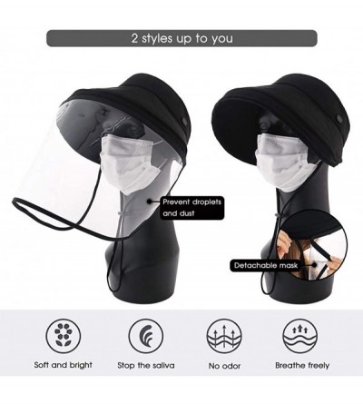 Sun Hats UPF 50 Sun Hats for Women Wide Brim Safari Sunhat Packable with Neck Flap Chin Strap Adjustable - 00001black - C3196...