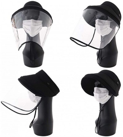 Sun Hats UPF 50 Sun Hats for Women Wide Brim Safari Sunhat Packable with Neck Flap Chin Strap Adjustable - 00001black - C3196...