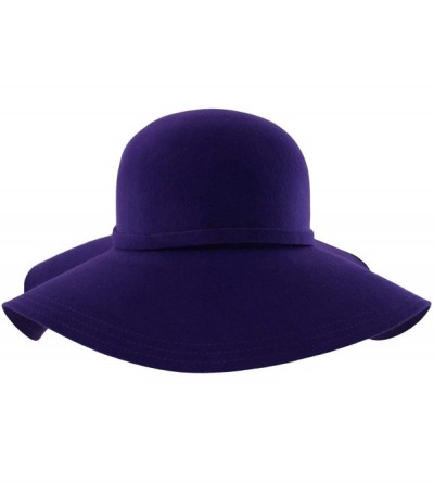 Sun Hats Wide Brimmed Wool Floppy Hat - Blue - C2111XMV3FR $20.23