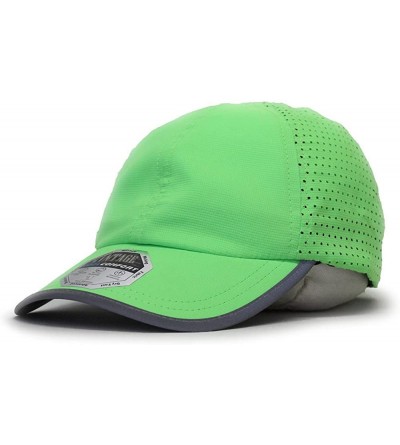 Baseball Caps Plain Pro Cool Mesh Low Profile Adjustable Baseball Cap - Reflective Neon Green - C218ERL9OY9 $13.94