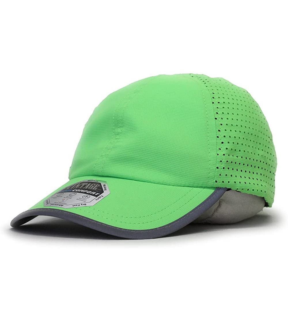 Baseball Caps Plain Pro Cool Mesh Low Profile Adjustable Baseball Cap - Reflective Neon Green - C218ERL9OY9 $13.94