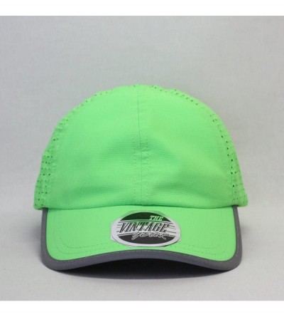 Baseball Caps Plain Pro Cool Mesh Low Profile Adjustable Baseball Cap - Reflective Neon Green - C218ERL9OY9 $26.13