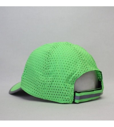 Baseball Caps Plain Pro Cool Mesh Low Profile Adjustable Baseball Cap - Reflective Neon Green - C218ERL9OY9 $13.94