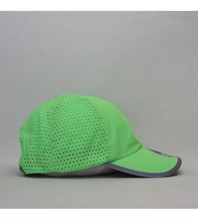 Baseball Caps Plain Pro Cool Mesh Low Profile Adjustable Baseball Cap - Reflective Neon Green - C218ERL9OY9 $26.13