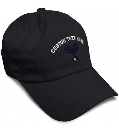 Baseball Caps Custom Soft Baseball Cap Tennis Sports B Embroidery Dad Hats for Men & Women - Black - CH18SKRD6HW $39.86