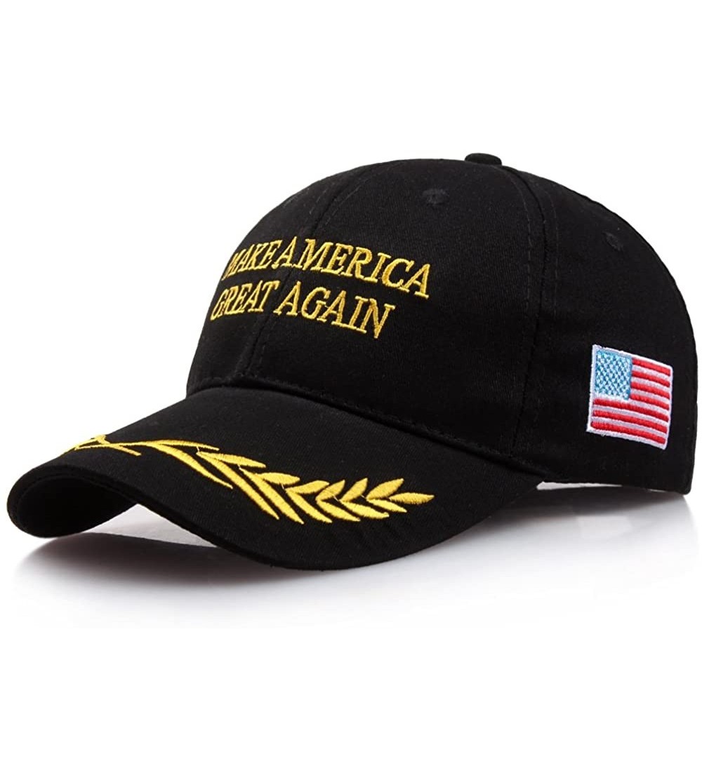 Baseball Caps Make America Great Again Hat Donald Trump 2020 USA Cap Adjustable - Black-1 - CB18GT8HYHN $8.87