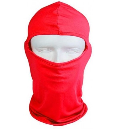 Balaclavas Cycling Lycra Balaclava Full Face Mask for Sun Uv Protection - Red - CC11O3GX2KJ $12.58