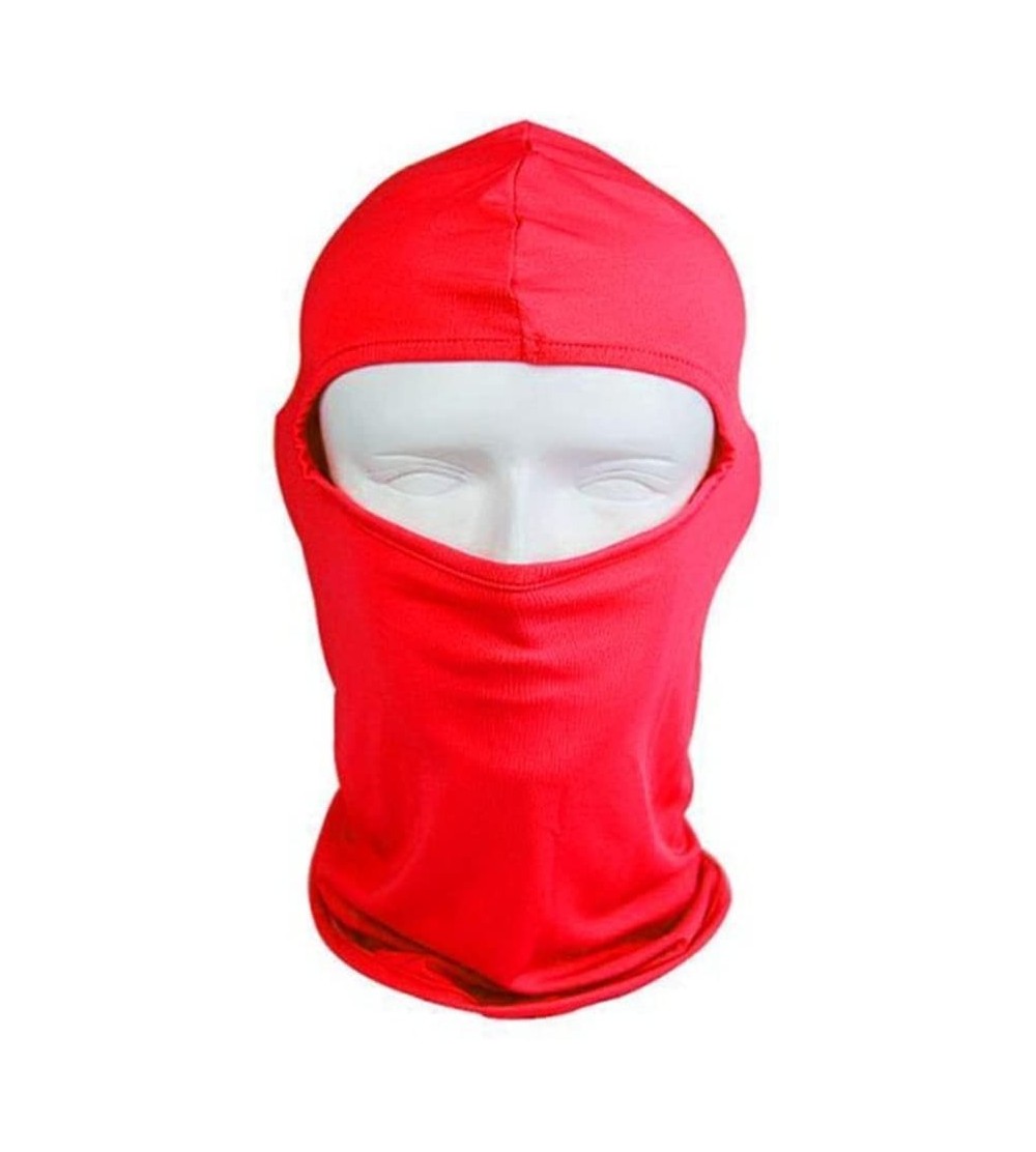 Balaclavas Cycling Lycra Balaclava Full Face Mask for Sun Uv Protection - Red - CC11O3GX2KJ $12.58