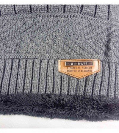 Bucket Hats Womens Slouchy Beanie Winter Hat Knit Warm Snow Ski Skull Outdoor Cap - Beanie and Scarf (Grey) - C718639X06Y $11.40