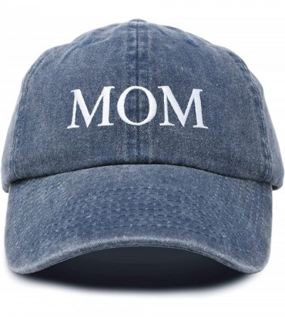 Baseball Caps Embroidered Mom and Dad Hat Washed Cotton Baseball Cap - Mom - Washed Navy Blue - C018Q7GMZ0T $22.85