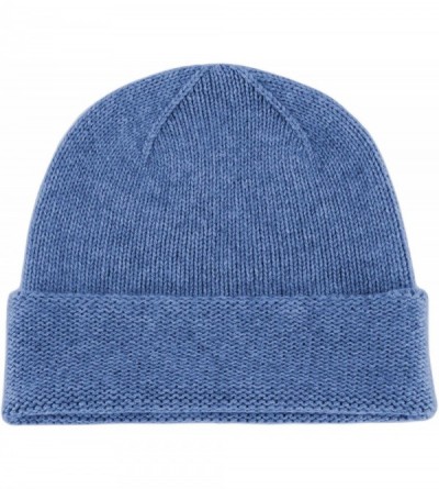 Skullies & Beanies Mens 100% Cashmere Beanie Hat Hand Made in Scotland RRP $120 - Denim Blue - C318HI8UEDD $40.31