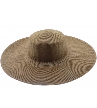 Sun Hats Wide Women Colorful Derby Large Floppy Folderable Straw Beach Hat - Brown - CU122QLUQ47 $8.86