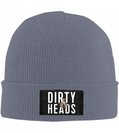 Skullies & Beanies Dirty Heads Beanie Hat Winter Warm Knit Skull Hat Cap for Adults Unisex Black - Deep Heather - CG18M292XXQ...