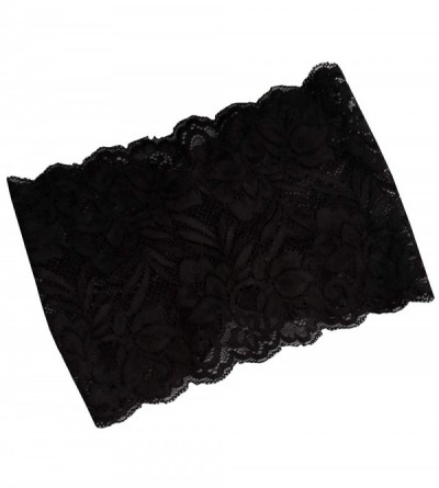 Headbands Stretch Headbands for Women Lace Headcovering for Women Lace Headwrap (Black) - Black - CV18M7TW5YX $11.54