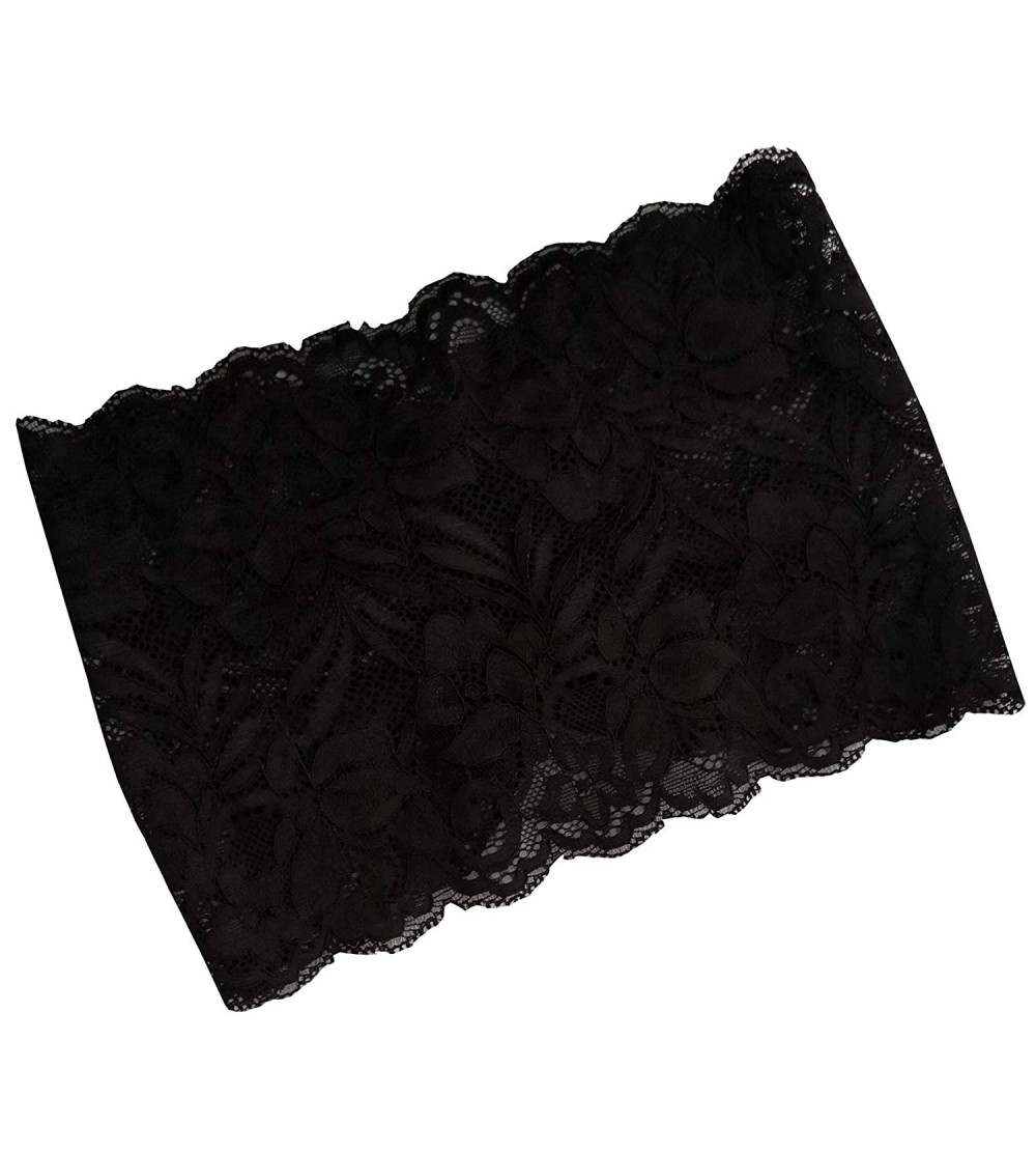 Headbands Stretch Headbands for Women Lace Headcovering for Women Lace Headwrap (Black) - Black - CV18M7TW5YX $11.54