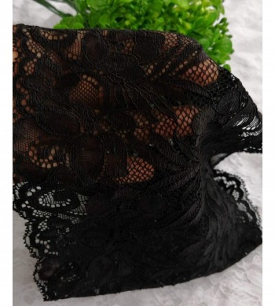 Headbands Stretch Headbands for Women Lace Headcovering for Women Lace Headwrap (Black) - Black - CV18M7TW5YX $11.54