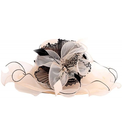 Sun Hats Women's Organza Kentucky Derby Tea Party Hat - Design 3 - Beige - C118T5EM066 $15.34