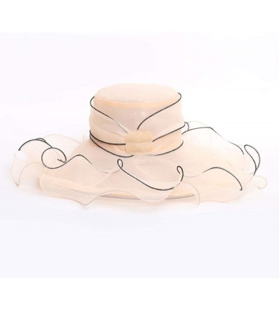 Sun Hats Women's Organza Kentucky Derby Tea Party Hat - Design 3 - Beige - C118T5EM066 $15.34