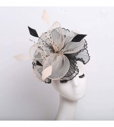 Sun Hats Women's Organza Kentucky Derby Tea Party Hat - Design 3 - Beige - C118T5EM066 $15.34