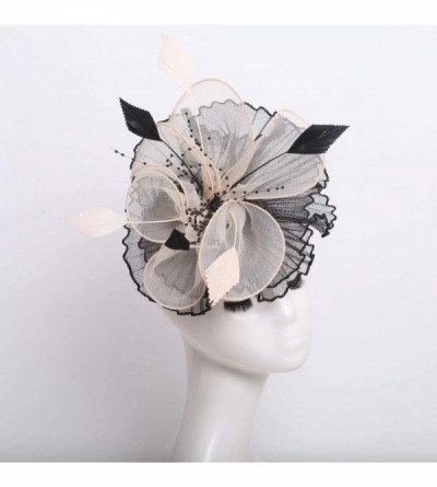 Sun Hats Women's Organza Kentucky Derby Tea Party Hat - Design 3 - Beige - C118T5EM066 $15.34