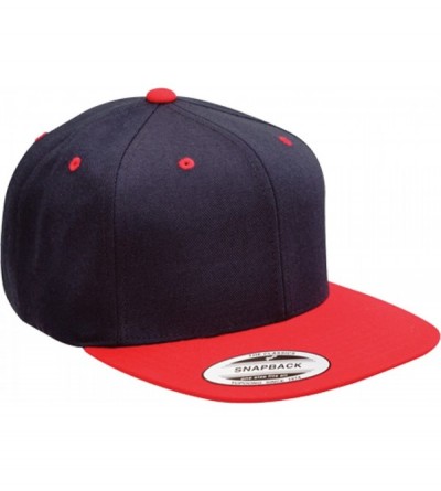 Baseball Caps Yupoong Wool Blend Snapback Two-Tone Snap Back Hat Baseball Cap 6098MT (Navy/Red) - CU119DKNAPV $10.85