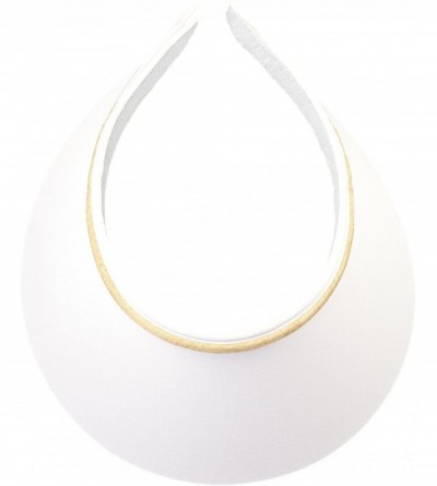 Visors Women's Large Brim Clip On Visor - White/Gold - CN17YELOS0R $25.43