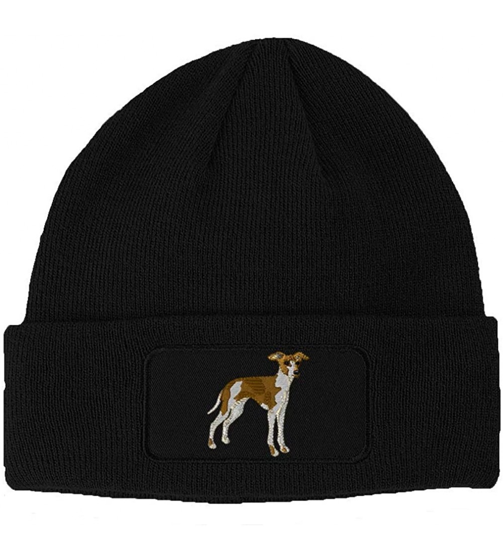 Skullies & Beanies Custom Patch Beanie Italian Greyhound Embroidery Skull Cap Hats for Men & Women - Black - C6186HGG5W4 $22.01